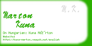 marton kuna business card